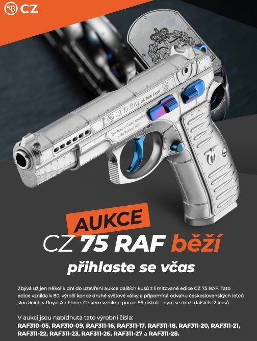 Newsletter Aukce CZ 75 RAF - Připomínka