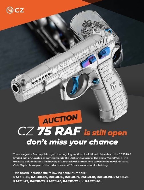 Newsletter Aukce CZ 75 RAF - Reminder