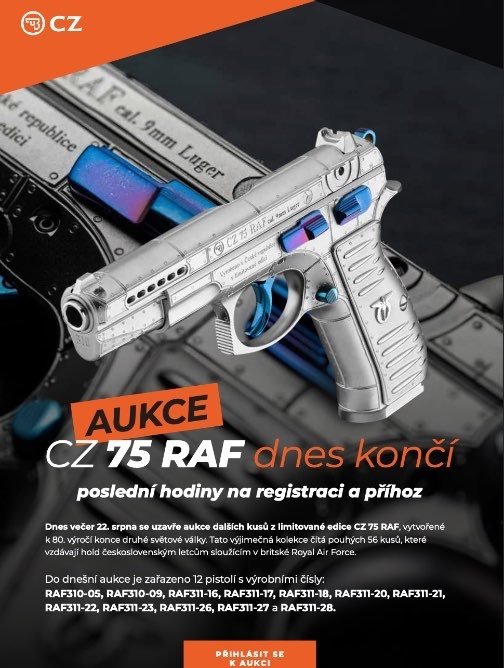 Newsletter Aukce CZ 75 RAF - Připomínka 2