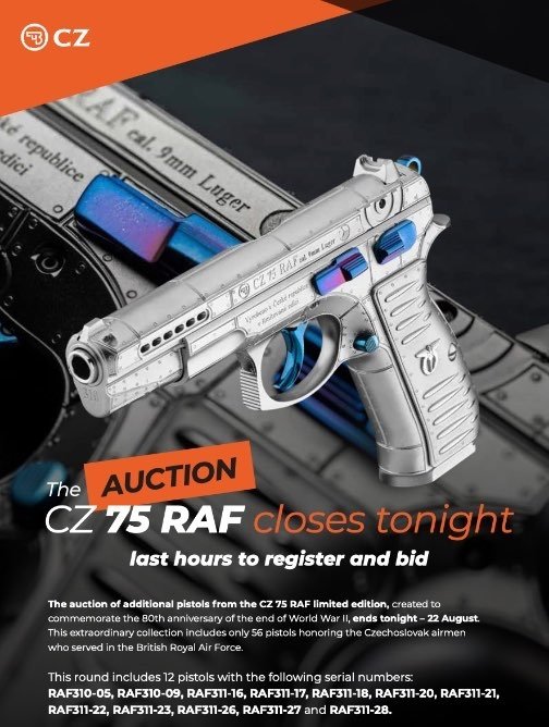 Newsletter Aukce CZ 75 RAF - Reminder 2